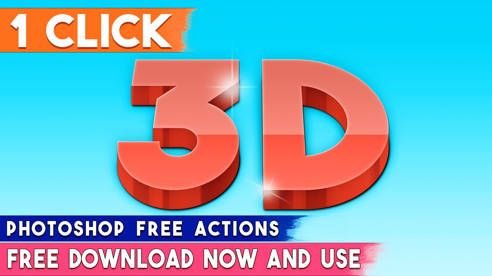 3d Text Effect Photoshop Red Blue